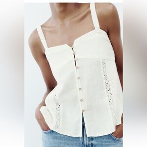 ZARA Pintuck strappy top